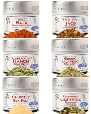 Mexican Seasoning Gift Set - Tastes of Mexico - Artisanal Spice Blends Six Pack