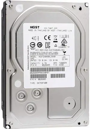 HGST HUS724040ALS640 3.5" 4TB 7200RPM SAS 12Gb/s Hard Disk Drive (HDD), Silver