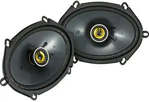 KICKER - CS Series 6" x 8" 2-Way Car Speakers with Polypropylene Cones (Pair) - Yellow/Black