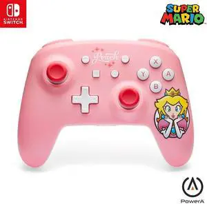 PowerA Wireless Controller for Nintendo Switch - Princess Peach Pink, Switch Lite/Switch-OLED Model