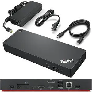 Lenovo ThinkPad Universal Thunderbolt 4 Dock, 4 Displays, Dynamic Power Charging up to 100W, Black