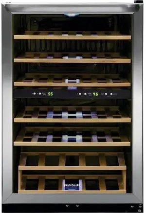 Frigidaire - 45 Bottle Two-Zone Wine Cooler - Stainless Steel
