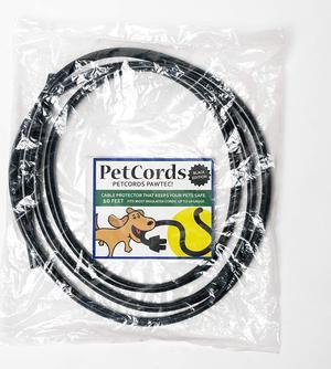 PETCORDS Black Dog and Cat Cord Protector- Protects Your Pets from Chewing Through Insulated Cables up to 10ft, Unscented, Odorless