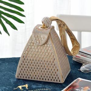 2021 Special Design triangle Women Bridal handbags wedding events party diamond crystal beaded bag wallet Bridal Wedding Bags Accessories