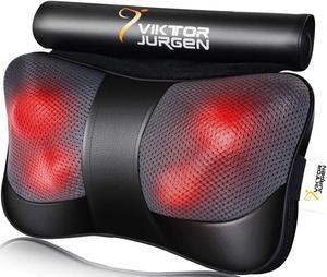 VIKTOR JURGEN Neck Massage Pillow Shiatsu Deep Kneading Shoulder Back and Foot Massager with Heat-Relaxation Gifts for Women/Men/Dad/Mom