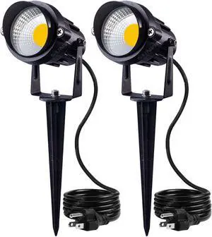 SUNVIE Outdoor Landscape LED Lighting 12W Waterproof Garden Lights COB Led Spotlights with Spiked Stand for Lawn Decorative Lamp US 3- Plug 3000K Warm White (2 Packs) SUNVIE Outdoor Landscape LED Lighting 12W Waterproof Garden Lights COB Led Spotlights with Spiked Stand for Lawn Decorative Lamp US 3- Plug 3000K Warm White (2 Packs)