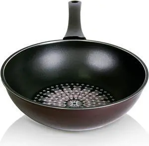 TECHEF - Blooming Flower Collection, 12" Wok/Stir-Fry Pan, Coated 6 times with New Teflon Platinum Non-Stick Coating (PFOA Free) / Induction Ready/Made in Korea (12-inch)