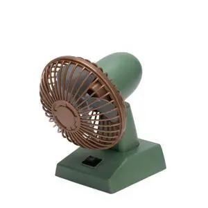 Sourcingbay Small Desk Fan 4" USB and Battery Operated Mini Fan with 2 Speeds and Oscillating Head, Portable Cooling Table Fan for Home Office Dorm Pets, Retro Green Gift Fan