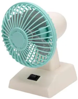 Sourcingbay 4" Small Desk Fan  USB and Battery Operated Mini Fan with 2 Speeds and Oscillating Head, Portable Cooling Table Fan for Home Office Dorm Pets, Retro Green Gift Fan