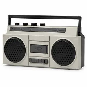 Sourcingbay Retro Mini Bluetooth Speaker, USB Rechargeable Boombox for Desk, Shelf, Bedside, Small Spaces and Dry Terrarium Setups, Gray Sourcingbay Retro Mini Bluetooth Speaker, USB Rechargeable Boombox for Desk, Shelf, Bedside, Small Spaces and Dry Terrarium Setups, Gray