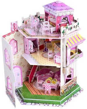 Sourcingbay 3D Puzzle Dollhouse for Girls - Easy to Assemble 3-D Miniature Doll House Building Kit with LED Light for Kids - Educational Paper Jigsaw Puzzles - Perfect Craft Toys Gift - 101 Pcs Sourcingbay 3D Puzzle Dollhouse for Girls - Easy to Assemble 3-D Miniature Doll House Building Kit with LED Light for Kids - Educational Paper Jigsaw Puzzles - Perfect Craft Toys Gift - 101 Pcs