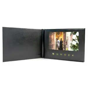 Sourcingbay 7" Video Greeting Card, Auto-Play Black Faux Leather Keepsake Memory Book Sourcingbay 7" Video Greeting Card, Auto-Play Black Faux Leather Keepsake Memory Book