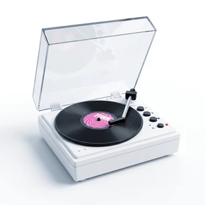 Sourcingbay Mini Record Player with Voice Recording, 4 Discs, Auto-Spinning Desk Decor,Black White Sourcingbay Mini Record Player with Voice Recording, 4 Discs, Auto-Spinning Desk Decor,Black White