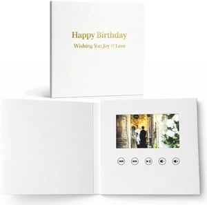 Sourcingbay 4.3" Video Greeting Card, Auto-Play Faux Leather Keepsake Book For Gifts Sourcingbay 4.3" Video Greeting Card, Auto-Play Faux Leather Keepsake Book For Gifts