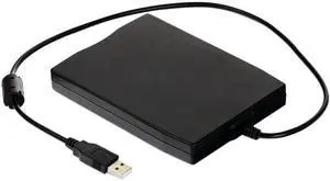 USB Floppy Drive 3.5" USB External Floppy Disk Drive Portable 1.44 MB FDD USB Drive Plug and Play for PC Windows 10 7 8 Windows XP Vista Mac Black