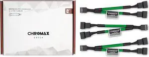 Noctua NA-SYC1 chromax.Black, 4 Pin Y Splitter Cables for PC Fans, 1 to 2 Converter, 3 Pack (Green) Noctua NA-SYC1 chromax.Black, 4 Pin Y Splitter Cables for PC Fans, 1 to 2 Converter, 3 Pack (Green)