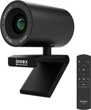 Innex 4K ePTZ AI Conference Webcam, C570, with 120 ° Super-Wide Angle 5X Digital Zoom, AI-Powered Auto-Framing, Dual Microphones, Privacy Shutter Built-in, Remote Control, USB Powered