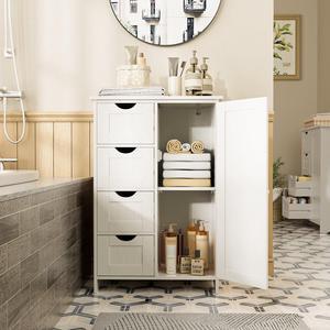 Costway Wall-Mounted Cabinet Bathroom Storage 2-Tier Shelf Multipurpose  Organizer White