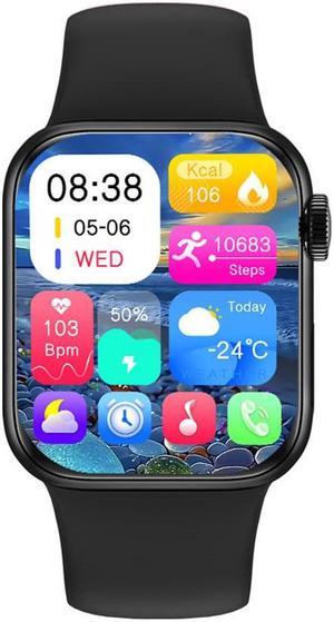 Smart Watch Compatible iPhone and Android Phones IP68 Waterproof, Watches for Men Women Round Smartwatch Fitness Tracker Heart Rate Monitor Digital Watch with Personalized Watch Faces Black
