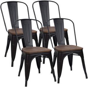 OLIXIS Dining Chairs Set of 4, Mid-Century Modern Dining Chairs with Wood  Legs and PU Leather Cushion, Kitchen Chairs for Living Room Bedroom Outdoor