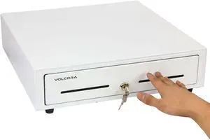 16" Manual Push Open Cash Register Drawer, White, 5 Bills/8 Coin