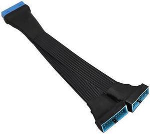 GINTOOYUN USB 3.0 Header Extension Cable, 19/20 Pin 1 to 2 Y Splitter Internal Extension Adapter DIY(5.9 inch)
