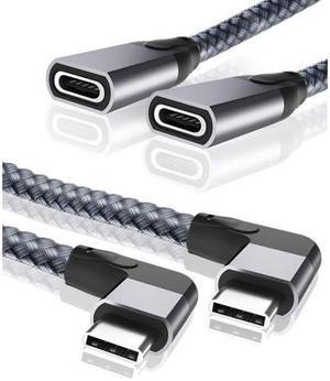 USB C to USB C 3.2 Gen2x2 Cable 100W, 20Gbps Right Angle 4K@60Hz Video  Cord, Super Soft 90 Degree Type-C Data Cable with E-Marker for Thunderbolt  3/4