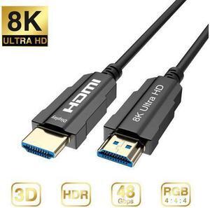 CableDeconn 8K HDMI Fiber Optic Cable Real UHD HDR 8K 48Gbps 8K@60Hz 4K@120Hz  HDMI 2.1 Support 3D HDCP2.2 HDMI Cable for PS4 SetTop Box HDTVs Projectors 15m   49.5ft