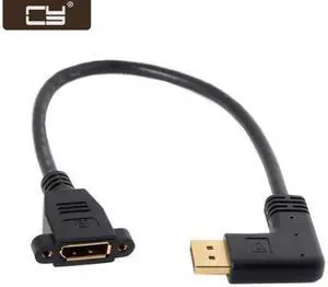 CY DisplayPort Display Port Male to Female 90 Degree Right Down Angled Extension Cable DP-015-RI