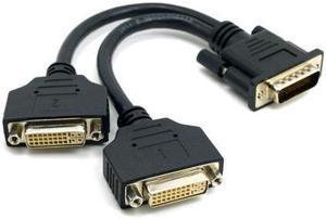CableDeconn DMS 59 Pin Dual 2 DVI Monitors, DMS 59 Pin Male to Two DVI 24+5 Female Dual Monitor Extension Cable Adapter for LHF Graphics Card (dus 59 pin Dual dvi)