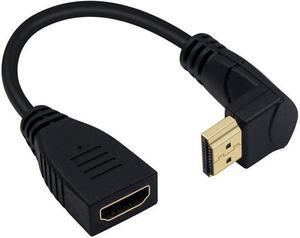 Poyiccot 8K HDMI Extension Cable Short 8K HDMI 90 Degree Down Angle Male to Female HDMI 2.1 Cable 48Gbps with 8K 60Hz Video and 3D HDR for TV/Xbox /PS4 /PS5 (Down M/F) 0.5feet
