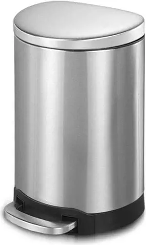 Mega Casa 10.6 Gal./40 Liter Stainless Steel Semi-round Step-on Trash Can for Kitchen
