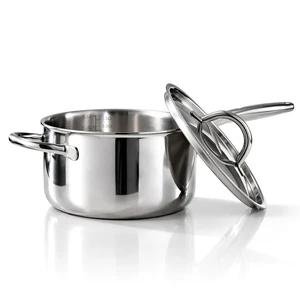3.5 Qt Stainless Steel Sauce Pan with Lid, 304 Stainless Steel Cooking Pot, Brushed Interior, Mirror Polished Exterior, Gas & Electric Stovetop Compatible 3.5 Qt Stainless Steel Sauce Pan with Lid, 304 Stainless Steel Cooking Pot, Brushed Interior, Mirror Polished Exterior, Gas & Electric Stovetop Compatible
