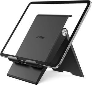 UGREEN Tablet Stand Holder Foldable Desktop Stand Protable Holder Adjustable Charging Dock Compatible for Phones, iPad, iPad Pro 11 Inch, iPad Mini 5 4 3 2, iPad Air, Nintendo Switch Black