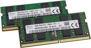 Genuine OEM Laptop Ram HMA82GS6CJR8N-VK 32GB (2X16GB) PC4-21300 DDR4-2666MHz Non-ECC Unbuffered CL19 260-Pin SoDimm 1.2V Laptop Memory