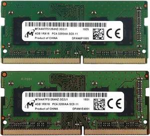 Micron MTA4ATF51264HZ 8GB 2x4GB 1Rx16 DDR4 SO-DIMM PC4-25600 3200MHz 260-Pin Non-ECC CL22 1.2V Laptop Memory Module 2-Piece Kit MTA4ATF51264HZ-3G2J1 for Other Laptop Systems