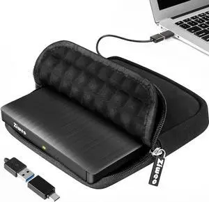 External CD DVD Drive USB 3.0 Type-C CD DVD +/-RW Drive DVD Player for Laptop Portable CD ROM Reader DVD Burner Rewriter with Protective Carrying Case for Laptop Desktop PC Mac Windows Linux Mac OS External CD DVD Drive USB 3.0 Type-C CD DVD +/-RW Drive DVD Player for Laptop Portable CD ROM Reader DVD Burner Rewriter with Protective Carrying Case for Laptop Desktop PC Mac Windows Linux Mac OS