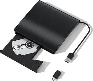 External DVD Drive, USB 3.0 USB C CD Burner Portable DVD CD +-RW Drive DVD Player for Laptop CD ROM Burner Compatible with Desktop PC Windows Linux OS Apple Mac External DVD Drive, USB 3.0 USB C CD Burner Portable DVD CD +-RW Drive DVD Player for Laptop CD ROM Burner Compatible with Desktop PC Windows Linux OS Apple Mac