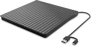 External CD/DVD Drive for Laptop USB-C & USB 3.0 CD/DVD ROM Drive Reader Writer Burner Compatible with Laptop PC MacBookMac Windows 10/8/7 Linux OS Apple External CD/DVD Drive for Laptop USB-C & USB 3.0 CD/DVD ROM Drive Reader Writer Burner Compatible with Laptop PC MacBookMac Windows 10/8/7 Linux OS Apple