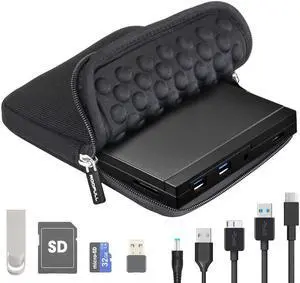 External CD/DVD +/-RW Drive USB 3.0 Type-C with USB Ports & SD Card Slot & Protective Carrying Case, Portable CD DVD Optical Drive Burner for MacBook Pro/ Air, iMac, Windows 11/10 Laptop PC External CD/DVD +/-RW Drive USB 3.0 Type-C with USB Ports & SD Card Slot & Protective Carrying Case, Portable CD DVD Optical Drive Burner for MacBook Pro/ Air, iMac, Windows 11/10 Laptop PC
