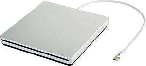 USB-C Superdrive External DVD/CD Reader and DVD/CD Burner for Apple-MacBook Air/Pro/iMac/Mini/MacBook Pro/ASUS/ASUS/DELL Latitude with USB-C Port Plug and Play(Silver)