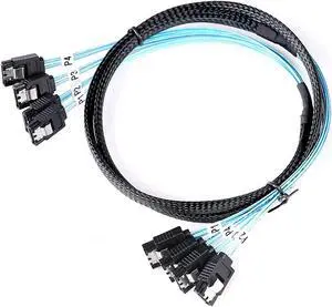 AdcAudx SATA-III Cable-1M 4Pcs/Set-SATA-6Gbps HDD-SDD Data-Cable Replacement for Server Bitcoin Computer SSD HDD CD DVD Drives Raid (3.3FT)