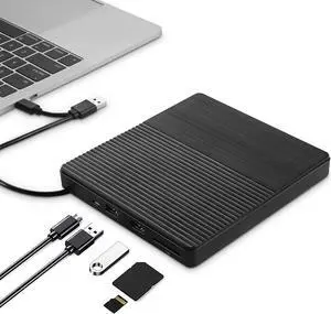 Intendvision External CD DVD Drive USB 3.0 Type-C CD-RW DVD-R Combo Burner with SD/TF Slot, 2 USB 2.0 Port for PC Laptop Computer Mac Windows 10/8/7 Intendvision External CD DVD Drive USB 3.0 Type-C CD-RW DVD-R Combo Burner with SD/TF Slot, 2 USB 2.0 Port for PC Laptop Computer Mac Windows 10/8/7