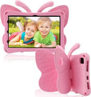 Fire HD 10 Tablet 11th Gen 2021 case Cute Butterfly Case with Stand for Kids Light Weight EVA Rugged Shockproof Heavy Duty Kids Friendly Full Cover for Fire HD 10 11th Gen 2021 (Pink)