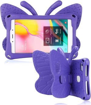 Samsung Galaxy Tab A 8.4 Kids case Cute Butterfly Case with Stand for Kids Light Weight EVA Rugged Shockproof Heavy Duty Kids Friendly Full Cover for Samsung Tab A 8.4 2021 2020 (Purple)