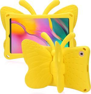 Samsung Galaxy Tab A 8.4 Kids case Cute Butterfly Case with Stand for Kids Light Weight EVA Rugged Shockproof Heavy Duty Kids Friendly Full Cover for Samsung Tab A 8.4 2021 2020 (Yellow)