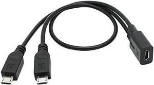 Micro USB Female to 2 Micro USB Male Splitter Extension Charge Cable for Galaxy S5 i9600 S4 I9500 Note2 N7100 S3 I9300 S2 9100