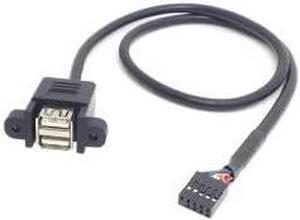 9pin USB Header Male to Female Extension Splitter Cable Connector Adapter USB 2.0 Type A Female to 9 Pin Female Header Motherboard Cable Cord