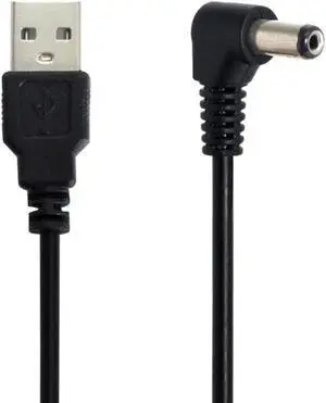 USB 2.0 Type A Male to Right Angled 90 Degree 5.5 x 2.1mm DC 5V Power Plug Barrel Connector Charge Cable 100cm