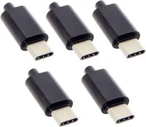 USB Type C USB-C Male OTG Host Type 5.1k Resistor Adapter with Black Housing Cover DIY 24pin